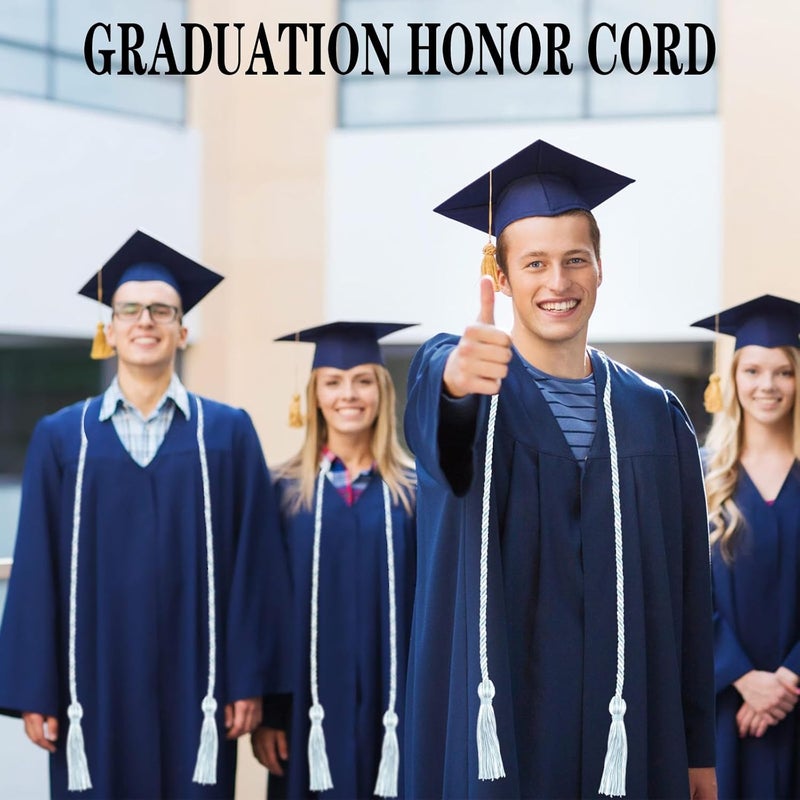 Leislam Sky Blue and White Graduation Cords, Light Blue White Honor Ropes, Honor Cords for Graduation 2025 with Tassel, Graduation Braided Accessories Cords for Bachelor Gown for Graduation Decorations - Image 5